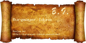 Burgmayer Iduna névjegykártya